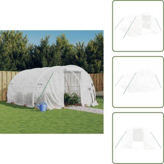 vidaXL The Living Store Serra con struttura in acciaio bianca 12 m&sup2; 4x3x2 m - Protezione piante