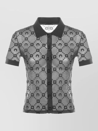 Marine Serre mesh top short sleeves sheer design