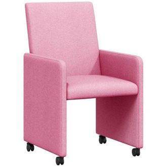 vidaXL Dining Chairs with Wheels 2 pcs Pink 57 x 66 x 94 cm Fabric vidaXL