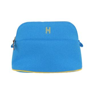 Herm&egrave;s Cyan Wool Pouch (Pre-Owned)