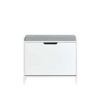 SoBuy Banco zapatero peque&ntilde;o estrecho con 1 puerta blanco