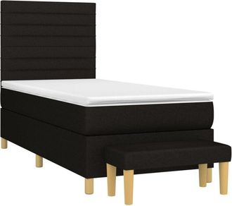 vidaXL Cama Box Spring Con Colch&oacute;n Tela Negro 80x200 Cm Vidaxl