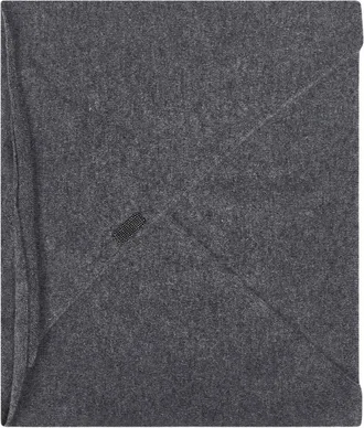 Brunello Cucinelli Triangular Pocket Scarf - female - Brunello Cucinelli - Handkerchiefs - Gray - ONE SIZE - Accessories