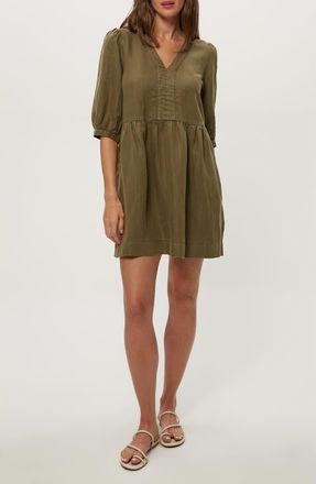 Michael Stars Brielle Linen Blend Minidress in Caper at Nordstrom, Size X-Small