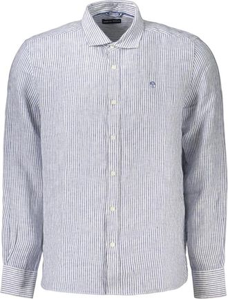 North Sails Spread Collar Shirt - Heren - Casual Overhemden - Blauw - 2XL - Linnen - Overhemden