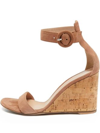 【Gianvito Rossi】スエード wedgeミュール GIANVITO ROSSI 45 suede espadrille wedge sandals | NET-A-PORTER