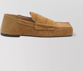 Jacquemus square toe crocodile loafers