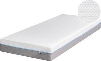 Beliani Materasso In Memory Foam Bianco Con Tessuto Grigio Duro 80 X 200 Cm Glee