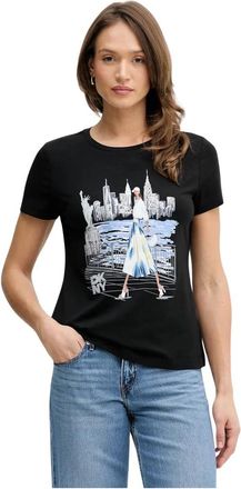 DKNY Modal T-shirt - Dames - T-shirts - Zwart - XS - Katoen - Tops