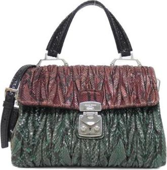 Miu Miu Pre-owned Handbags, female, Multicolor, Size: ONE SIZE Pre-owned Pitone Patch Bag