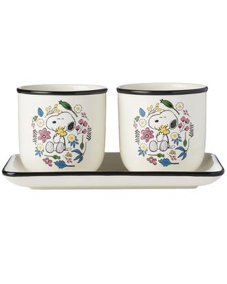 Lenox Chef Snoopy 3Pc Herb Pot & Tray Set