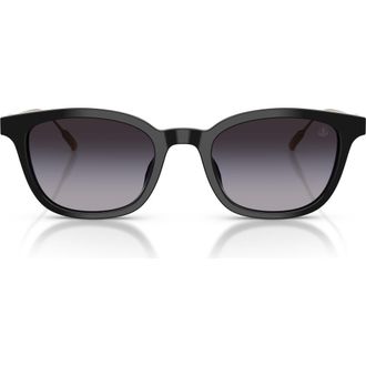 Moncler Lentis 50mm Gradient Phantos Sunglasses in Shiny Black /Gradient Grey at Nordstrom