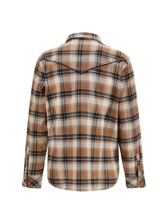 P.A.R.O.S.H. Studded Checked Shirt - Brown