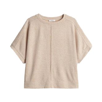 OPUS Top met korte mouwen - Dames - Truien - Beige - Maat: S
