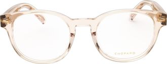Chopard VCH342 Round Acetate Eyeglasses - Beige