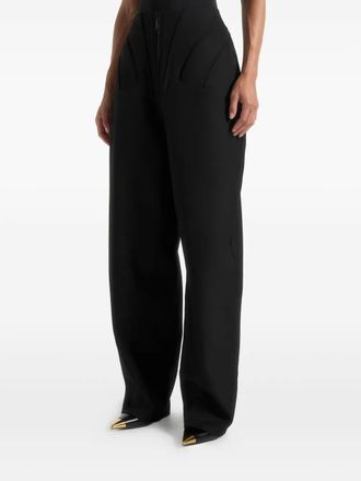 Mani&egrave;re De Voir Rena high-waisted corset-waist black trousers - women - Polyester/Elastane - 10