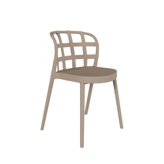 Koketto Home Silla en polipropileno beige con respaldo de dise&ntilde;o a cuadros