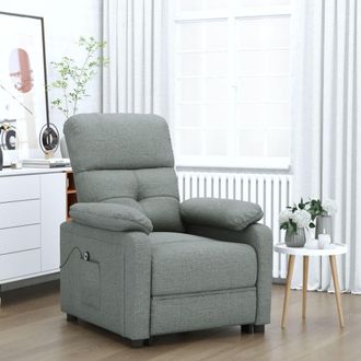 vidaXL Sill&oacute;n Reclinable El&eacute;ctrico De Tela Gris Oscuro Vidaxl