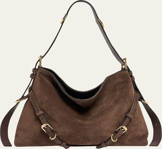 Givenchy Voyou Medium Slouchy Shoulder Bag in Suede