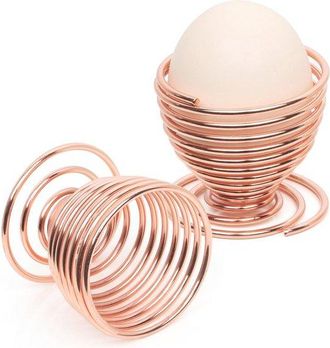 OEM Trixes 2x Hueveras Oro Rosa - Espirales De Acero - Utensilios De Cocina Modernos