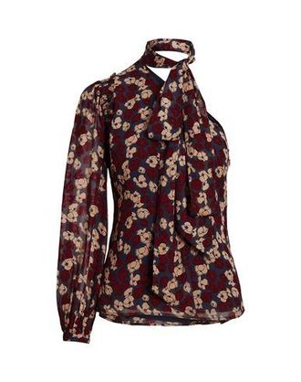 Ralph Lauren GEORGETTE TIE-NECK ONE-SHOULDER TOP