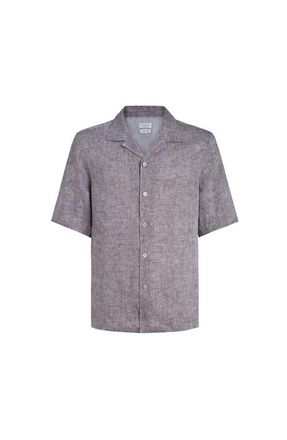 Brunello Cucinelli Short sleeve shirt in Hazelnut at Nordstrom, Size Xxx-Large Eu