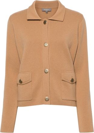 N.Peal Milano cashmere cropped jacket - women - Organic Cashmere - L - Brown