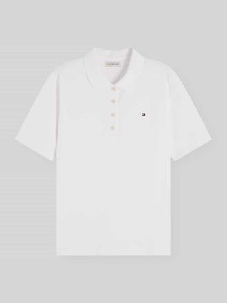 Tommy Hilfiger Regular Fit Poloshirts aus Baumwoll-Mix in Ecru, Gr&ouml;&szlig;e XL
