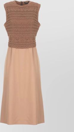 Fabiana Filippi sleeveless midi dress round neck crochet