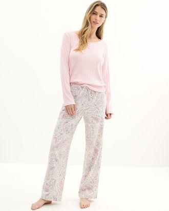 Lauren Ralph Lauren Womens Pastel flowers pointelle knit pyjama set