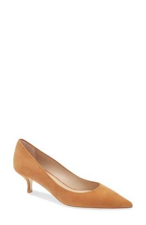Stuart Weitzman Power Pointed Toe Kitten Heel Pump in Hazel at Nordstrom Rack, Size 6.5