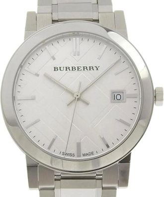 Burberry Pre-owned Watches, female, Gray, Size: ONE SIZE Pre-owned Stainless Steel Quartz Watch Bu9000