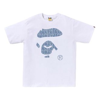 A Bathing Ape Lux Sport Pattern Ape Face Tee White 1K80-110-049-WHITE