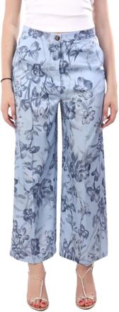 Marella Wijde broek - Dames - Wijde Broeken - Blauw - S - Broeken
