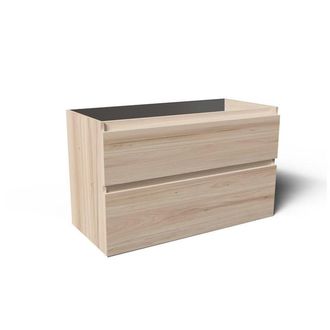 Saniclass Vita Badkameronderkast - 100cm - 2 lades - greeploos - licht eiken