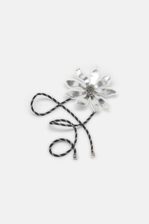 Dorothee Schumacher Womens Flower Statement Cord Belt In Black/silver