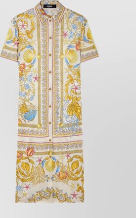 Versace printed fitted midi shirt dress