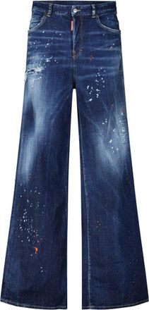 Dsquared2 Wide Leg Traveller Jeans - Dames - Loose Fit Jeans - Blauw - M - Katoen - Jeans