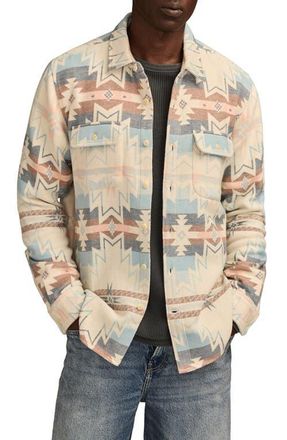 Lucky Brand Southwest Pattern Jacquard Cotton Button-Up Shirt in Natural Multi at Nordstrom, Size X-Large