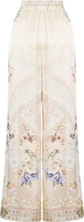 Camilla Minimal Wide Leg Pant - Dames - Wijde Broeken - Beige - M - Broeken