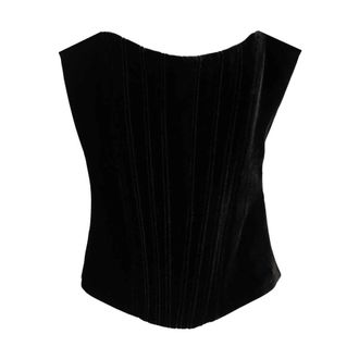 Raquel Diniz Elena Velvet Corset Top - female - Raquel Diniz - Sleeveless Tops - Black - S - Tops