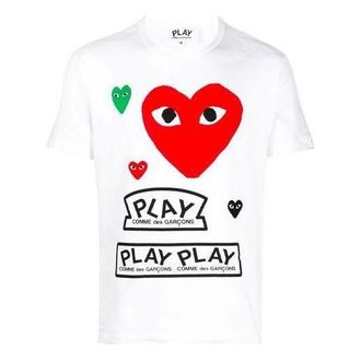 Comme Des Gar&ccedil;ons Multi Heart T-Shirt White Red P1T280-1