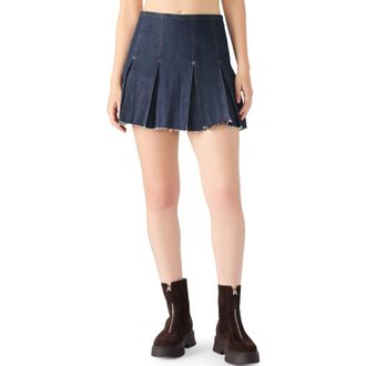 Steve Madden Joan Pleated Denim Miniskirt in Deep Indigo at Nordstrom Rack, Size 30