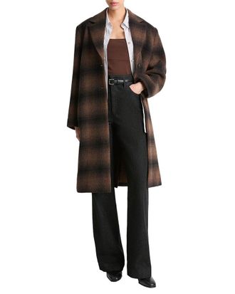 Vince Shadow Plaid Wool-Blend Car Coat