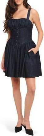 Flying Tomato Denim Fit & Flare Minidress in Dark Indigo at Nordstrom Rack, Size Medium