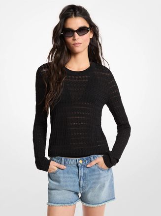 Michael Kors Pointelle Stretch Knit Sweater