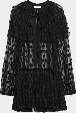 Ulla Johnson Audette Long-Sleeve Lace Mini Dress
