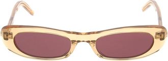 Saint Laurent Vierkante Zonnebril - Dames - Zonnebrillen - Geel - ONE Size - Accessoires
