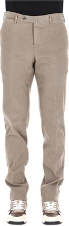 Pantaloni Torino Pantalon van microgestructureerd katoen- Slim fit - Heren - Chinos - Beige - 3XL - Katoen - Broeken