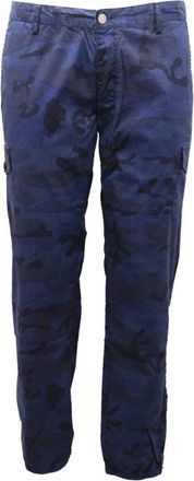 Hydrogen Cargo camouflage broek gemaakt in Itali&euml; - Heren - Straight fit broeken - Blauw - W36 - Broeken